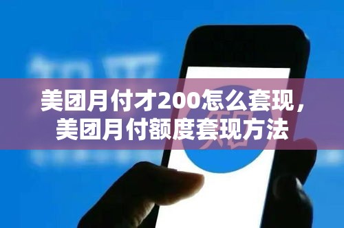 美团月付才200怎么套现，美团月付额度套现方法